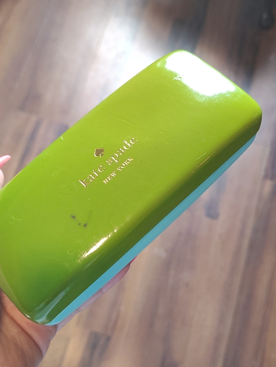 kate spade Other - kate spade glossy lime green and turquoise toiletry case